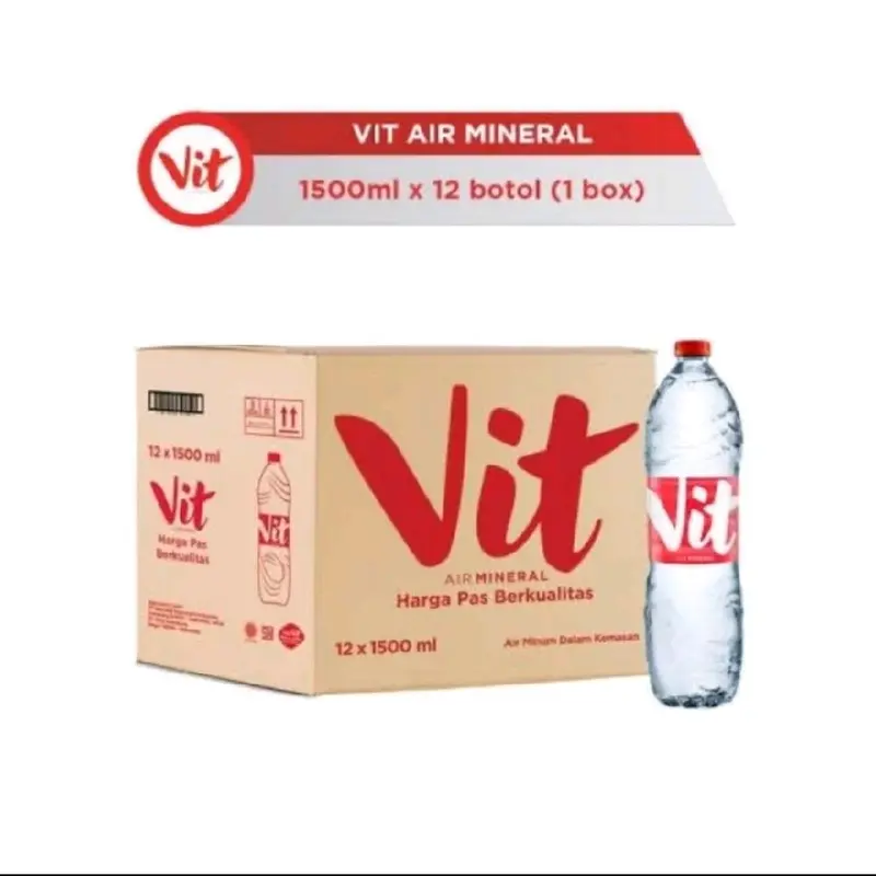 VIT Air Mineral 1500 ML / 1 duss isi 12 Botol Air muneral murni 0