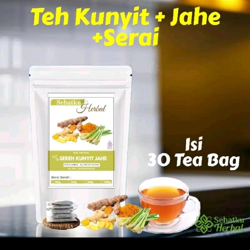 TEA KUNYIT , JAHE & SERAI / TUMERIC GINCER with LEMONGRASS TEA Herbal isi 30 jsr dr zaidul akbar 0