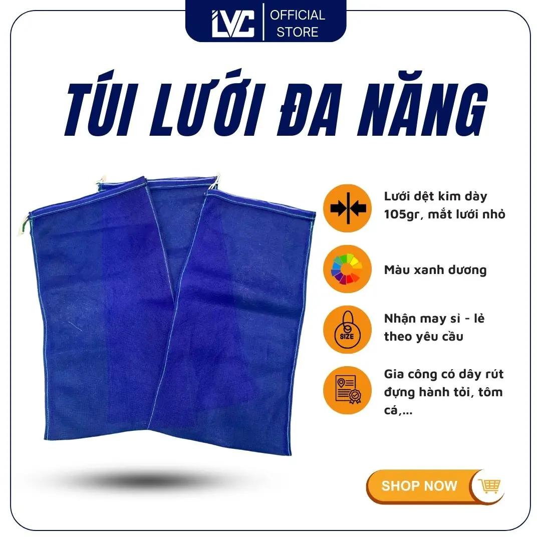 Túi Lưới Đựng Cá, Vật Liệu Lọc, Hành Tỏi, Túi Đựng Nông Sản Dày Dặn Nhiều Kích Thước - Lê Hà Vina