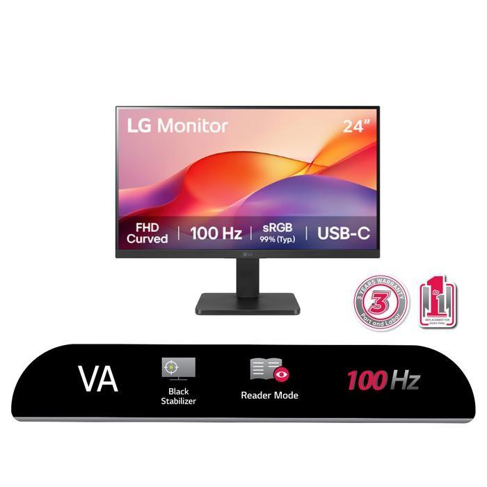 Gambar LG 24U421A-B 24'' Inch Curved FHD 100Hz USB-C Monitor dari STAR SEVENTEEN COM Kota Administrasi Jakarta Selatan Tokopedia