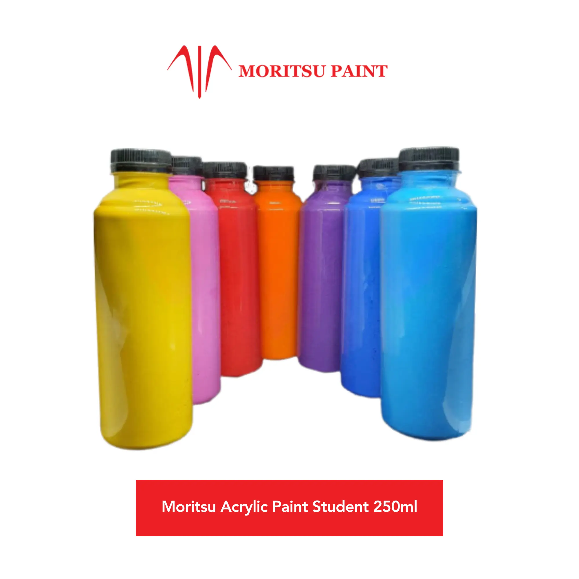 Cat Akrilik Moritsu 250ml Edisi Pelajar (Lebih Ekonomis dan Lebih Banyak Warna) - Moritsu Acrylic Paint Student Edition 250ml