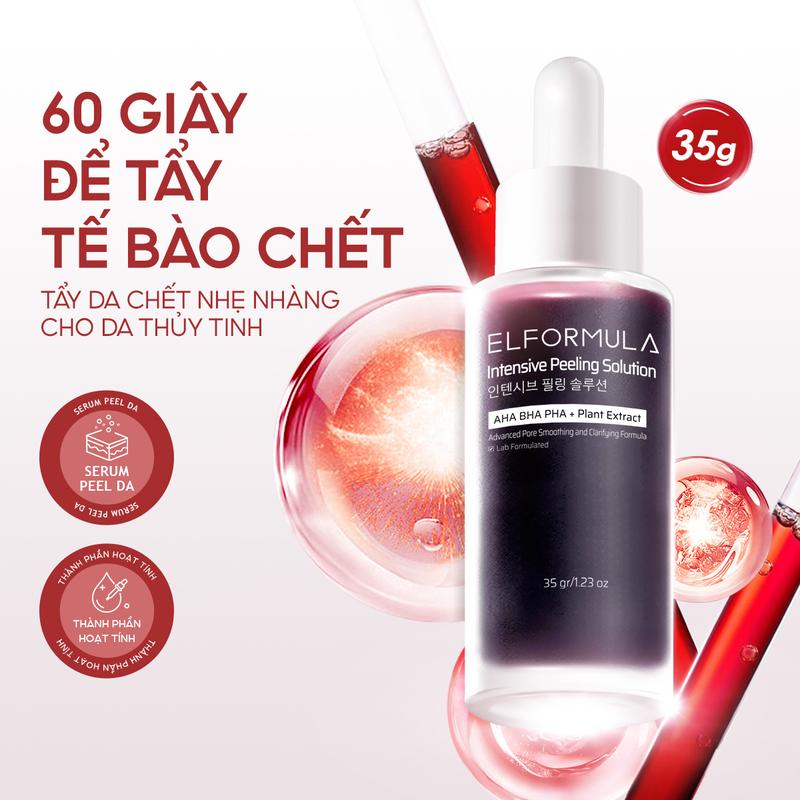 Serum peel da mặt ELFORMULA tẩy tế bào chết trắng da với AHA và BHA tinh chất 35g