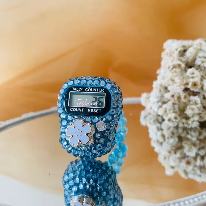Tasbih Digital Cantik Manik Cincin Mutiara Kristal Alat Dzikir Mini Souvenir Umroh Haji 2