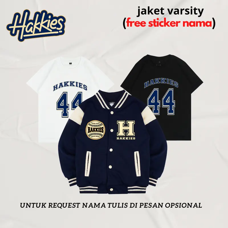 HAKKIES ( FREE NAMA ) Jaket Varsity Anak Custom Nama Lakilaki Perempuan Usia 1-12 Tahun 0