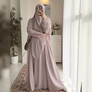 Maryamzali_RUMI ABAYA SAJA Line Stripe Wanita Muslim Kaftan