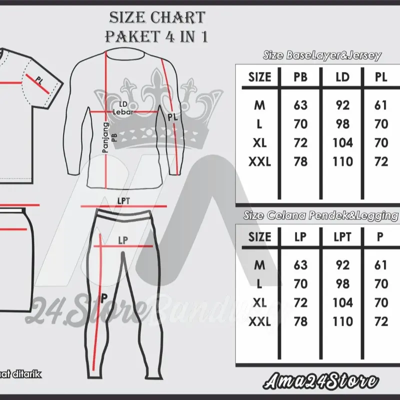 PROMO best seller 4 IN 1 Stelan Olahraga Jersey + Baselayer + Kolor + Lagging Size M /L / XL / XXL / 3XL Sport 1