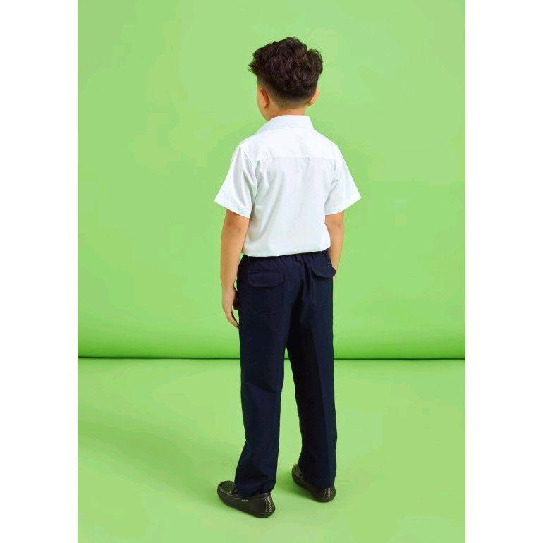 combo  giảm giá 25% quần tây lưng thun màu xanh đen  và áo sơ mi cổ trắng dành cho học sinh nam cấp một,hai từ 17-57kg giảm giá 25% Menswear