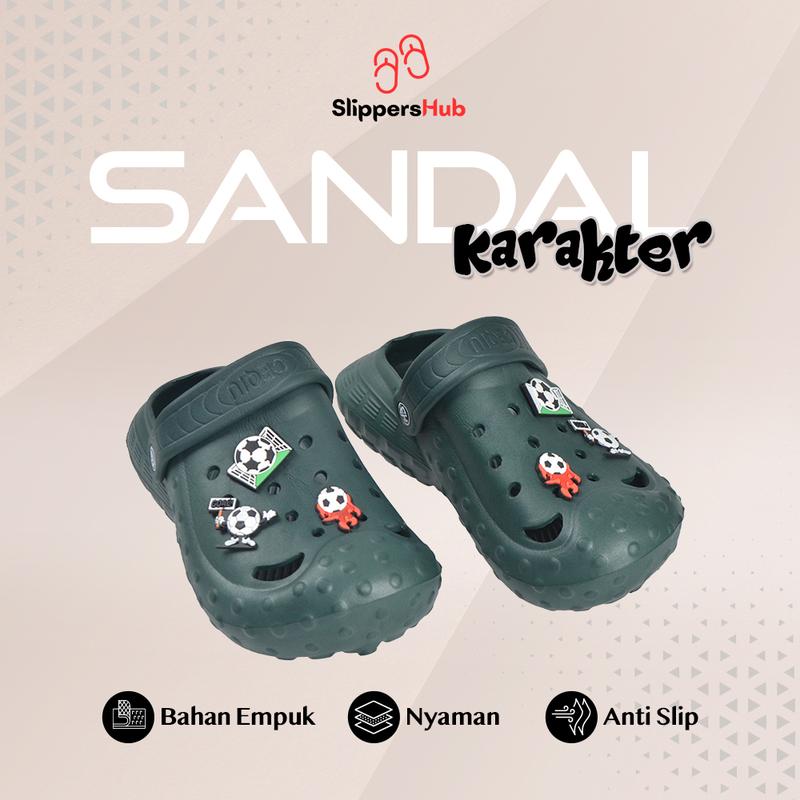 Slippers Hub - Sandal Fashion Murah Selop Kaki Anak Laki Bola Anti Licin 0