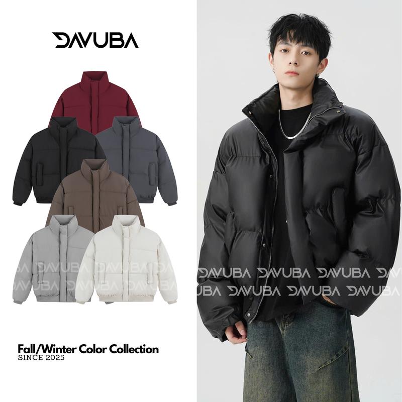 DAVUBA I Áo Phao Boxy Ver2 Bông Nhồi Dày Dặn Tay Dài Cổ Cao Nam Nữ SM162