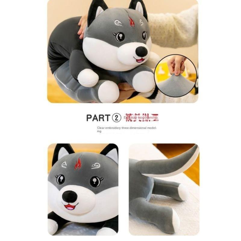 Bantal Guling Lying DOG HUSKI JUMBO 100cm Bahan Plush Premium Dolls Toys 3