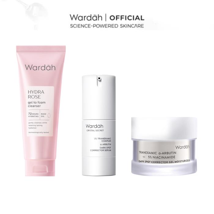 Gambar Wardah Paket Dark Spot Basic (Face Wash Hydra Rose, Serum Dark Spot, Moist Tranexamic) dari Wardah Beauty Sumatra Kota Pekanbaru Tokopedia