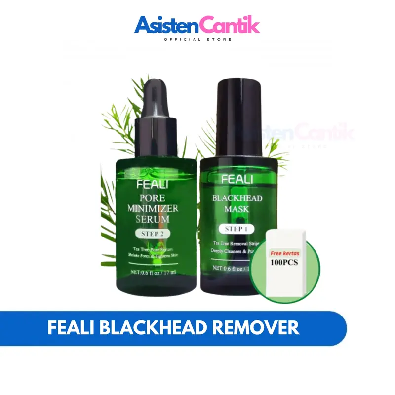 FEALI Blackhead Remover Mask Step-1 Peel Off Free Kertas FEALI Pore Minimizer Serum Step-2 0