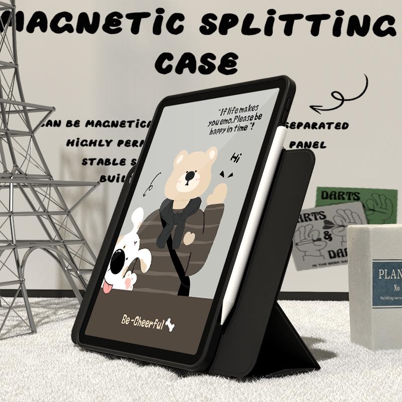 RBP iPad case ốp lưng ipad cute 2 trong 1 có thể tháo rời xoay 720 ° for iPad Mini 7 ốp ipad gen 9 7 8 ốp ipad gen 10 ốp ipad pro 11 inch 2020 20212022 2024 Pro 12.9 M2 iPad Air 4 Air 5 ốp lưng ipad  air 6 ốp ipad mini 6 Acrylic trong suốt Chống uốn cong