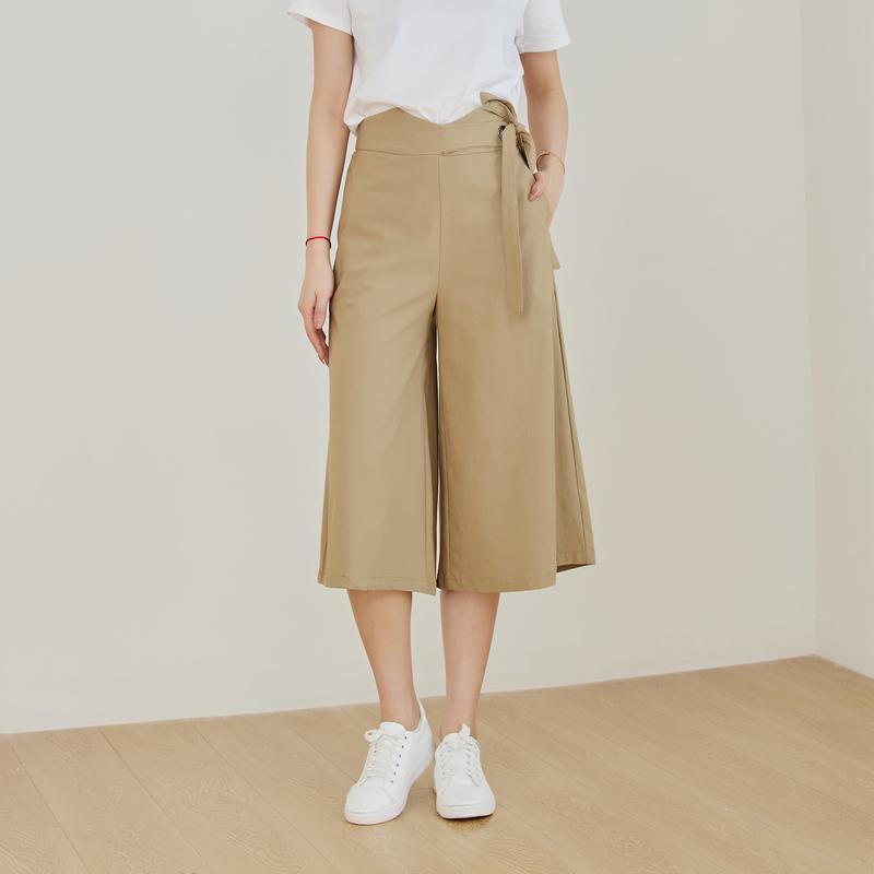 Product Introduction of Eyouth 1063  Women wide leg capri pants high waist casual ladies woman pants 24