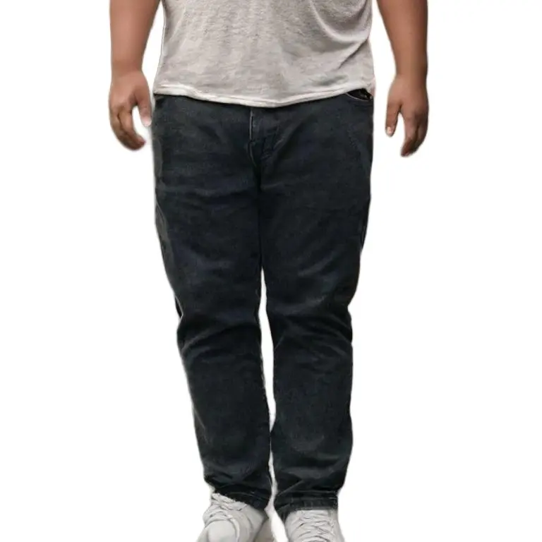 ZELLVO  - Celana Jeans JUMBO BLACK SANDWASH Panjang Slimfit Stretch Premium Soft Jeans Nyaman Tebal Melar Santai Distro 3