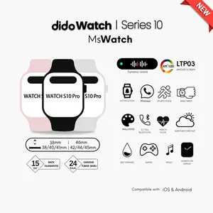 dido SmartWatch S10 Pro Max S10 Pro Mini Pria Wanita Jam AMOLED Pemantauan Detak Jantung Oksigen Darah Pelacak Kebugaran Panggilan Bluetooth Anti Air untuk Android iOS 2.3" HD AMOLED 46mm 38mm Tahan Air Garansi 12 Bulan