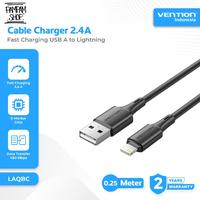 Gambar VENTION LAQBC Kabel Data Charger Pendek Powerbank USB A to Lightning Fast Charging 2.4A 480Mbps PVC Type Power Bank 0.25M 25 CM Cable dari Pampam Shop Kab. Tangerang 1 Tokopedia