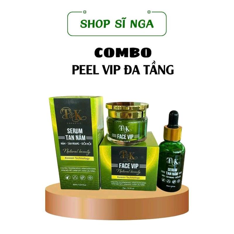 Combo Peel V.I.P Đa Tầng Serum Peel 30ml + Kem Face 10gr Hổ Trợ Làm Đẹp Da
