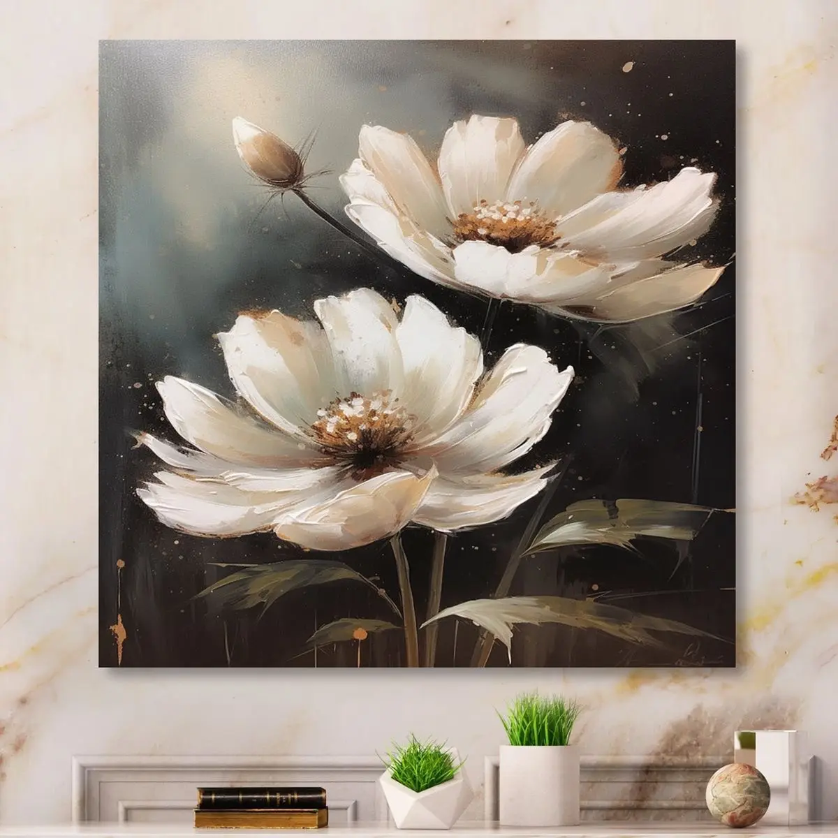 Walldecor bunga 60 x 60cm