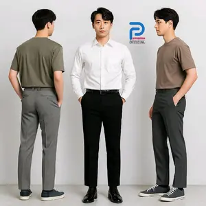 Celana Slim Fit Pria Hitam | Celana Panjang Bahan Formal Kerja Kantor Slimfit