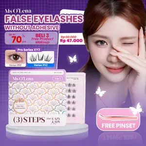 Ms O'Lena Bulu Mata Palsu Pro Series XYZ TANPA LEM Free Pinset | Panjang 10-12mm 36 Cluster | Mix Bold Medium Natural