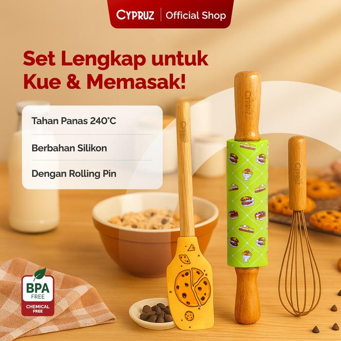 Gambar [Beli Lokal]Cypruz Utensil Cookies Silicone Set 3 pcs Spatula Kitchenware dari Cypruz Kitchenware Kota Bekasi Tokopedia