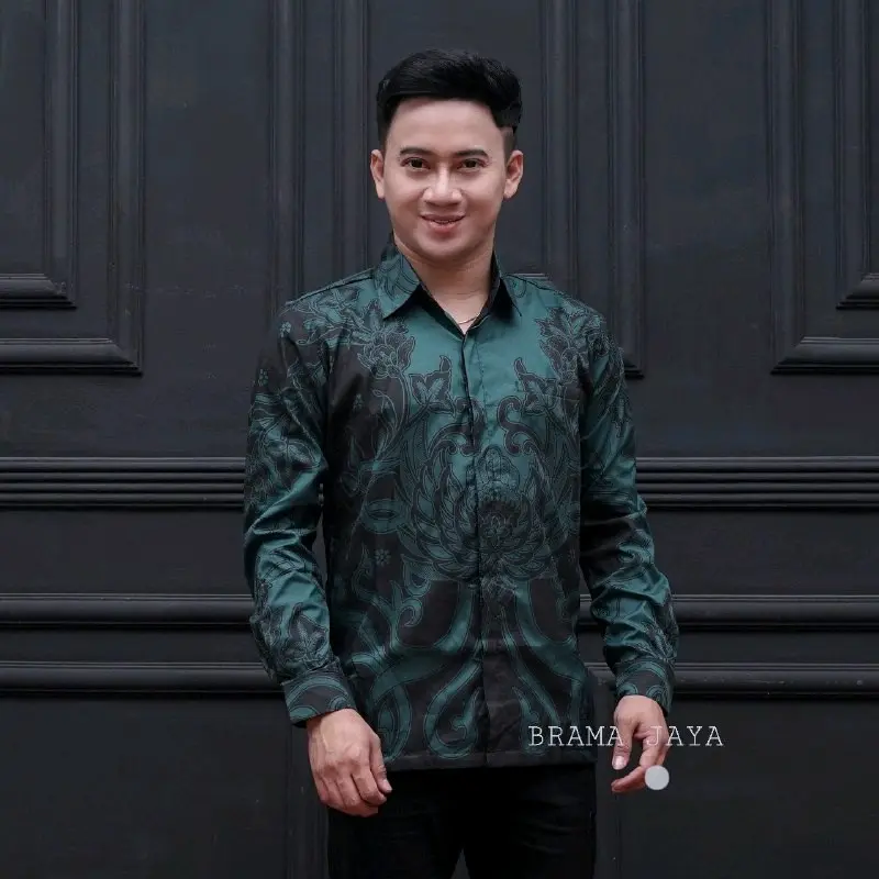 Kemeja Batik Premium Berfuring Lengan Panjang Atasan Pria Nyaman Motif Kain Katun 5