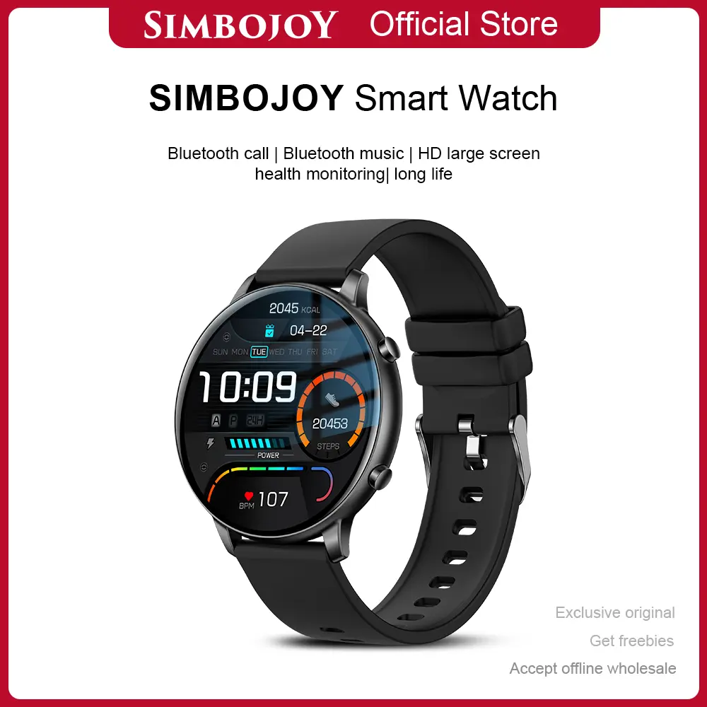 【003Harga telah diganti, cepat beli】Simbojoy SmartWatch Waterproof HD Touch Screen Kalkulator Wallpaper Kustom Heart Rate Blood Oxygen Monitoring Sports Watch  ZN045