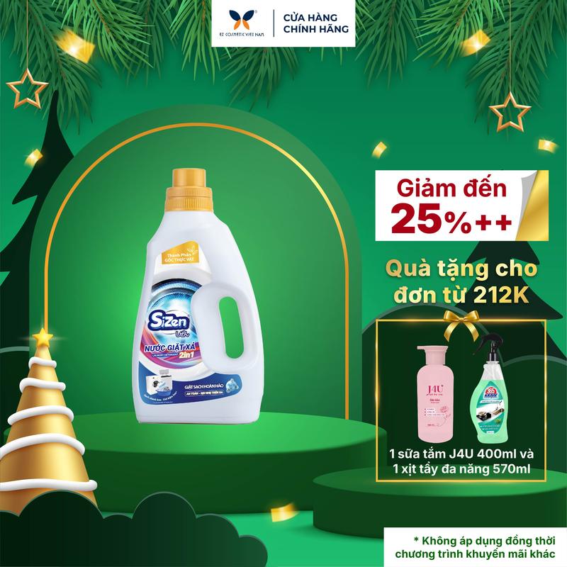 Nước Giặt Xả Lưu Hương SIZEN 365 MAX 2.7kg - Hương nước hoa nhập khẩu từ Pháp Làm Sạch Vải