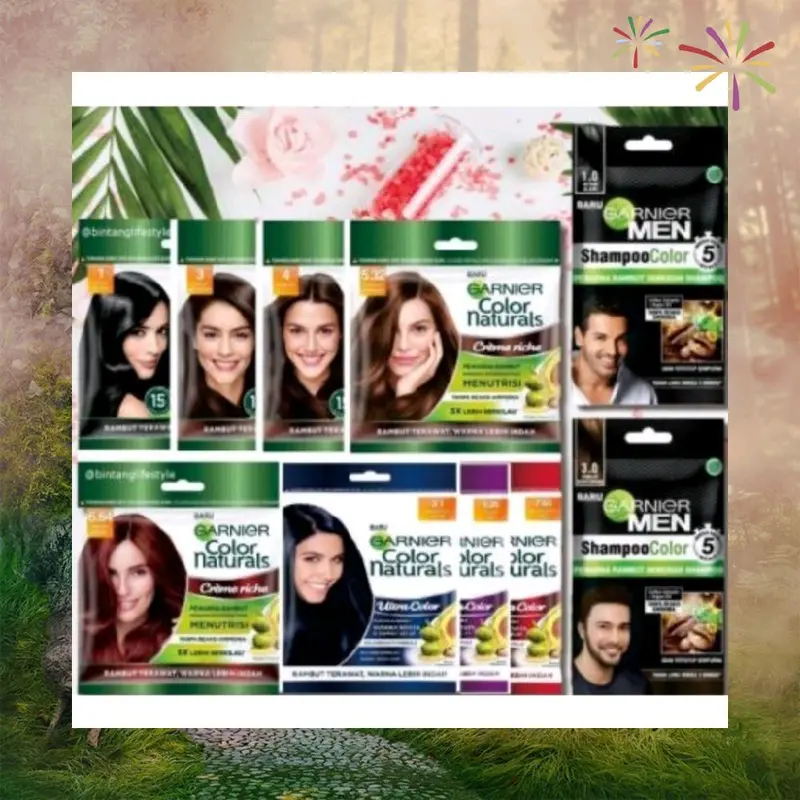 Pewarna Rambut Garnier Hair Color Naturals 30ml - Cat Rambut Dye Bebas Ammonia Berkilau dan Menyala 0