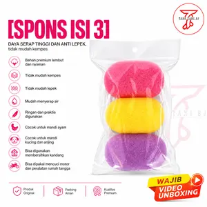 BJ SHOP SPONS MANDI AYAM - SPON CUCI PIRING -SPONS CUCI MOTOR ISI 3 PCS