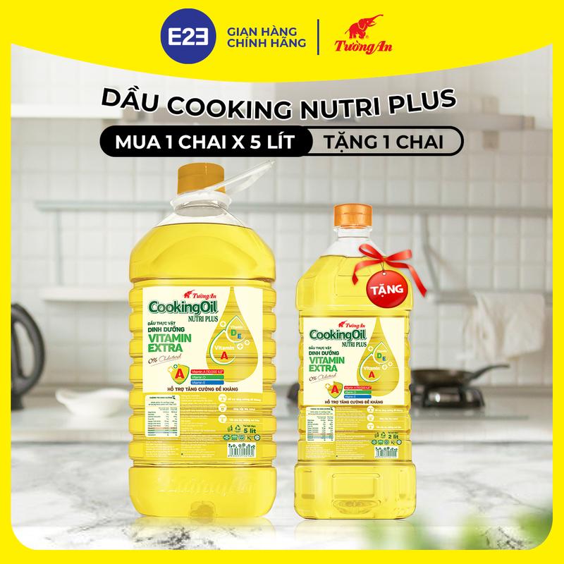 [TA.] Dầu Ăn Tường An Cooking Nutri Plus Chai 5L TẶNG Chai 2L - Dùng Cho Cả Gia Đình | E2E Thực Phẩm Đồ Uống | Kido Group