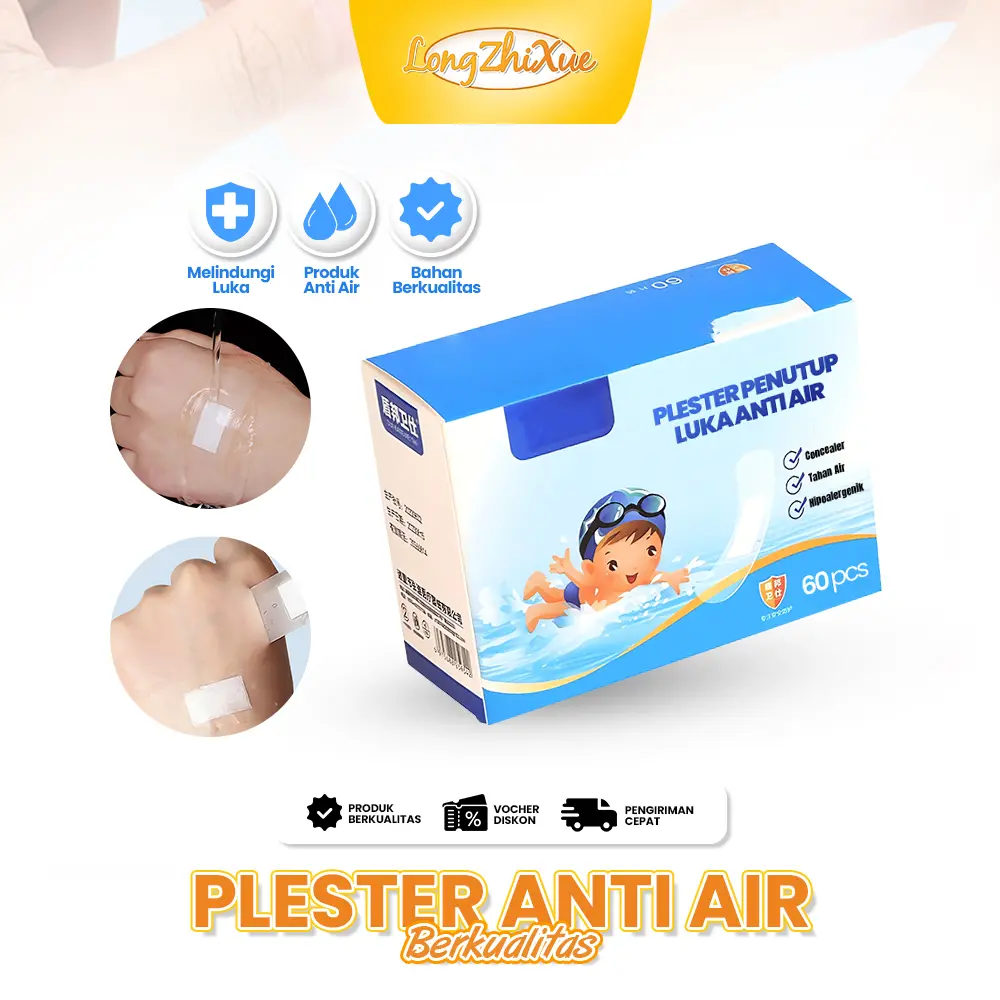 Bantalan renang tahan air individual, bantalan tahan air transparan sekali pakai yang dapat bernapas, bantalan anti gesekan.