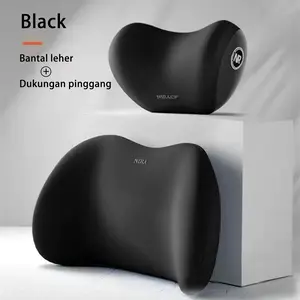 【COD】NIRACL Car Bantal Berkendara Mobil Set Penopang Leher dan Pinggang Hitam Bantal Leher Busa Memori Bantal Lumbar