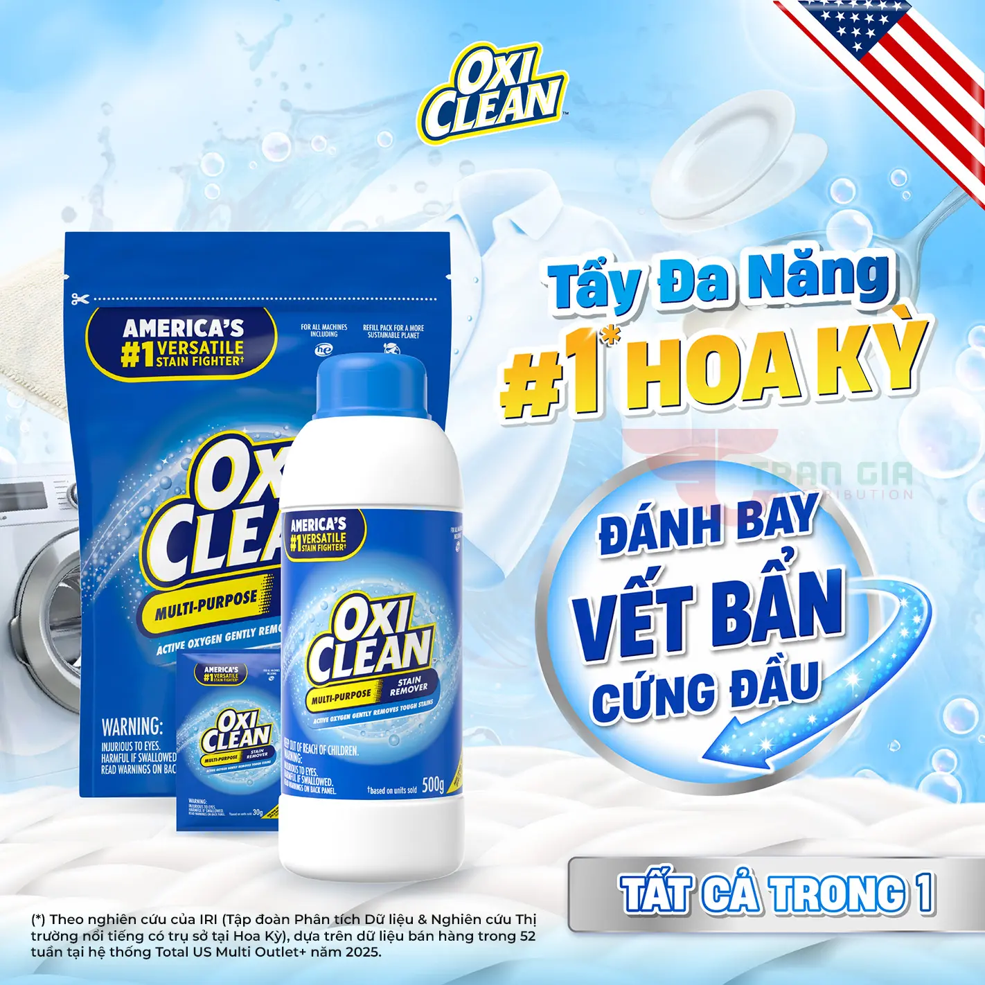 Bột Tẩy Đa Năng OXICLEAN - Tẩy Rửa Đa Dụng, An Toàn, Tiết Kiệm, Không Mùi, Công Nghệ Oxygen Mới Tẩy Mốc Nhà Vệ Sinh, Làm Sạch Lồng Giặt, Loại Bỏ Nhanh Các Vết Bẩn Cứng Đầu Dầu Mỡ Ố Vàng, Làm Mới - Hỗ Trợ Khử Khuẩn Vật Dụng, Quần Áo - Gói 30g/500g/1000g