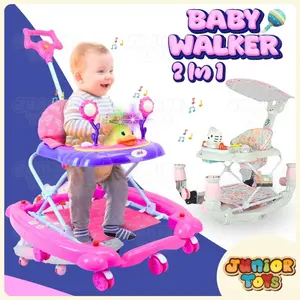 Baby Walker 2in1 Mode Ayun Alat Bantu Jalan Bayi Bunyi Musik Lampu Dorongan