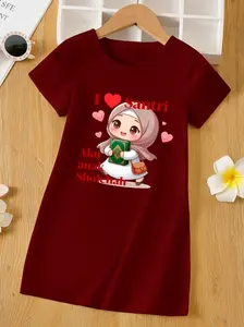 Daster Anak Perempuan/Pakaian Gaun Anak Cewek I Lovu Santri 1-10 Tahun Combed Katun