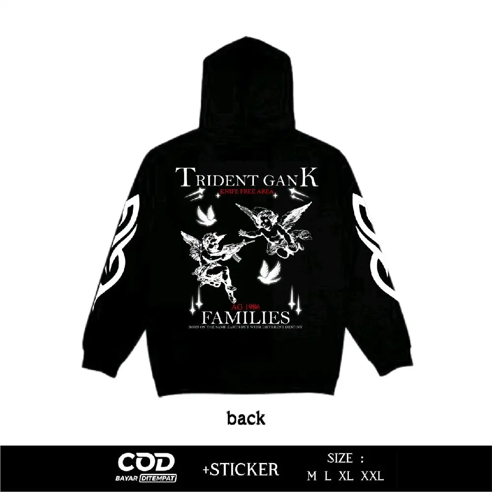 Hoodie Pagar Nusa Sablon Reflektif Motif Trident Gank Knife Free Area AG 1986 Families