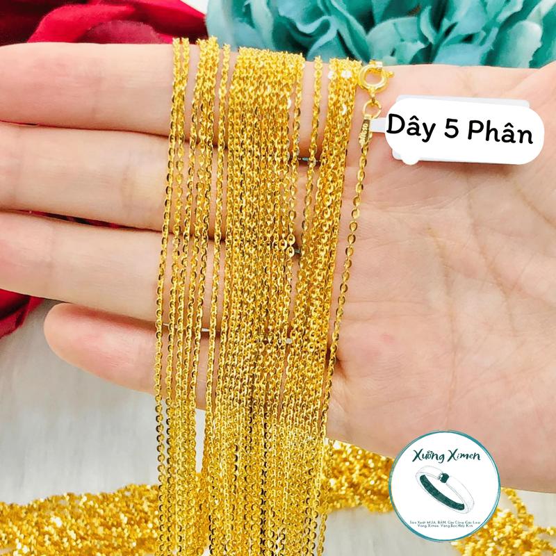 Dây Chuyền Chỉ Công Khế Size 5 phân Đồng Hội Mạ Vàng 610 Màu Sài Gòn Mẫu Vàng 18k Mang Hàng Ngày