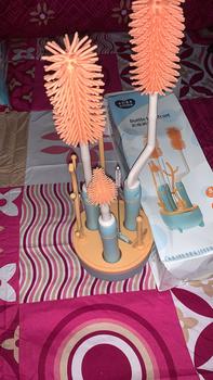 Product Review of Sikat Botol Bayi Bottle Brush Set / Sikat Botol Bayi Dengan Rak 5in1 Biru Green Pink from A**8 3