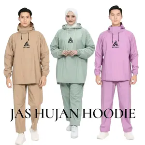PROMO Jas hujan model HOODIE WANITA PRIA DEWASA, NO BOCOR BOCOR,BSHAN PVC 025 KUAT,TEBEL, TIDAK KAKU