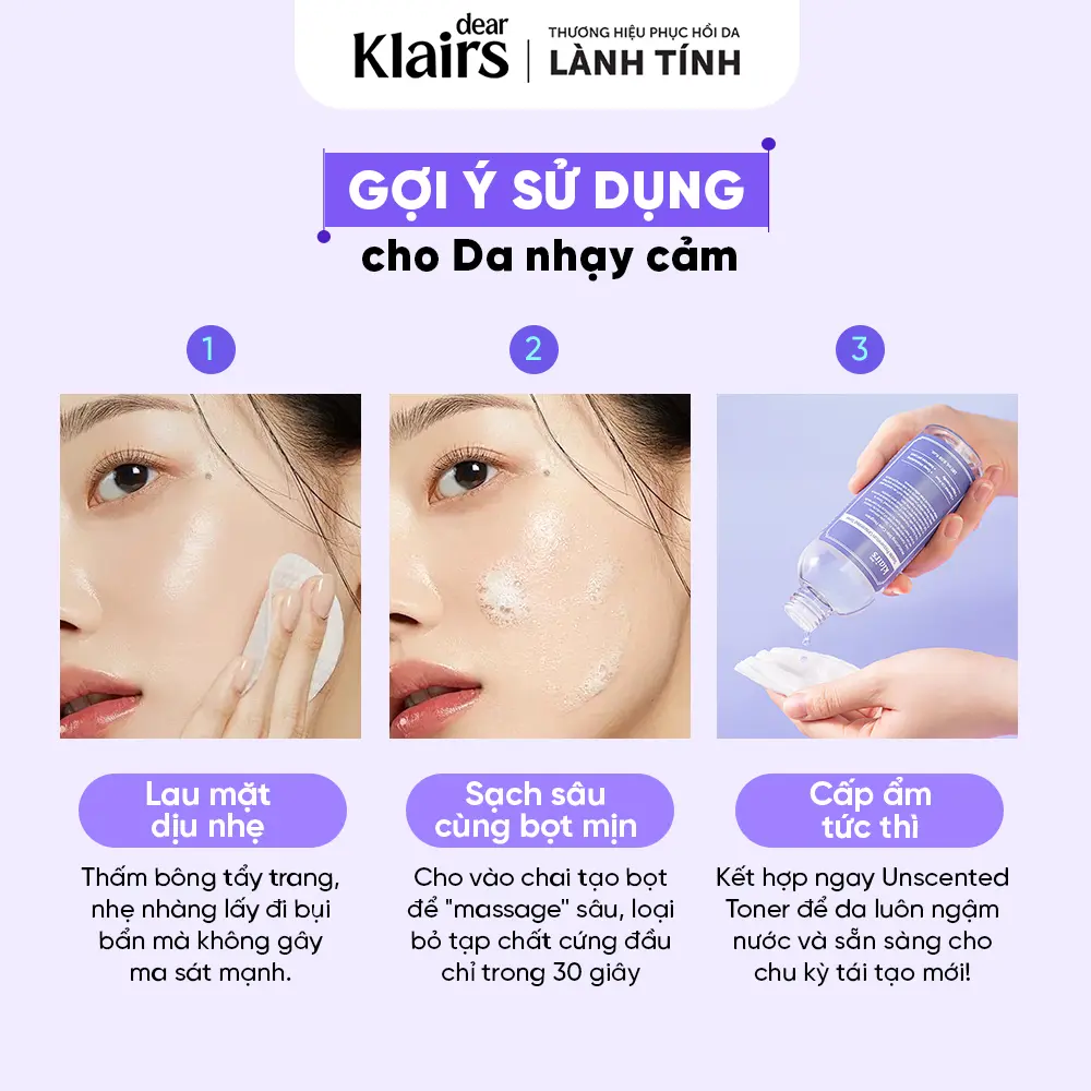 [Hứa Ngân][TẶNG FULLSIZE] Nước tẩy trang Dear Klairs Supple Preparation Unscented Cleansing Water 400ml | BigBuy360 - bigbuy360.vn