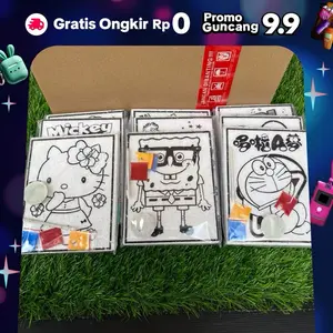 24 PCS Mewarnai Styrofoam Painting Kit Lengkap Ukuran 16,5 x 12,5 Cm Paket Hemat Melukis Gabus Mainan Edukasi