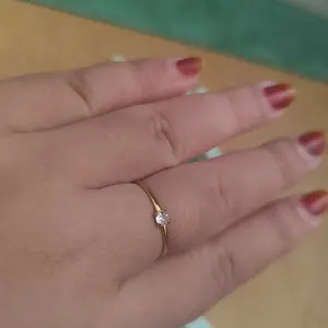 <Special Price> Spar.co {LEBARAN SALE} Cincin Titanium Berlapis Emas Dengan Permata Mata Birth Stone - Gold Ring With Birth Stone Bulan Diamond SP-AAC1234-S (B)