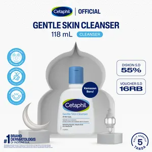 Cetaphil Gentle Skin Cleanser 118ml dengan Niacinamide, Glycerin dan Panthenol Sabun Pembersih Muka Untuk Segala Jenis Kulit