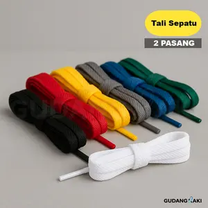 2 pasang (4 pcs) TALI SEPATU SNEAKERS SPORT CASUAL SANTAI BOLA FUTSAL UNIVERSAL