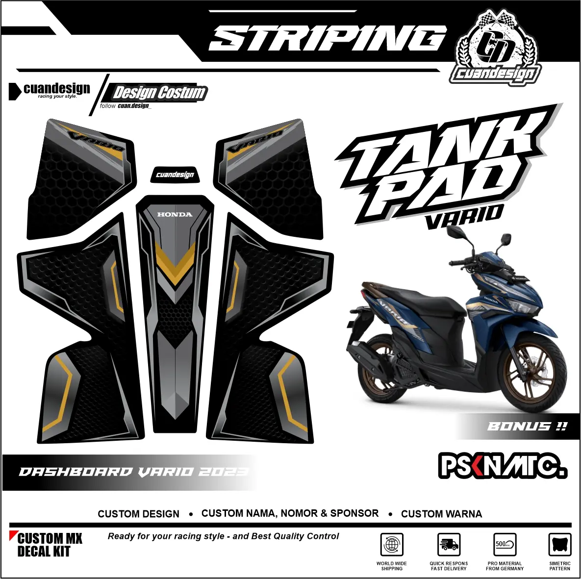 STICKER TANKPAD PELINDUNG DASHBOARD DECKPAD VARIO 125 NEW 2023 STICKER DASHBOARD MOTOR VARIO 2023 MOTIF RACING