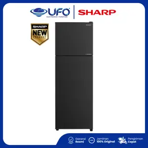 SHARP Kulkas 2 Pintu 256 Liter SJ326SIGK Inverter Series Hitam Glitter Metal Flat Door & Side Handle Design Mega Freezer Crisper Room Garansi Resmi 100% Original Pengiriman Cepat