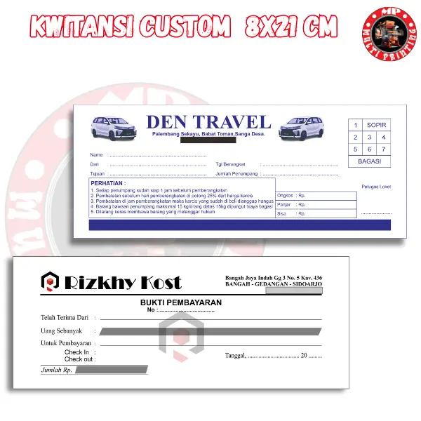kwitansi custom gratis dsain ukuran 8x21 cm full color kwitansi multi printing Nota 2