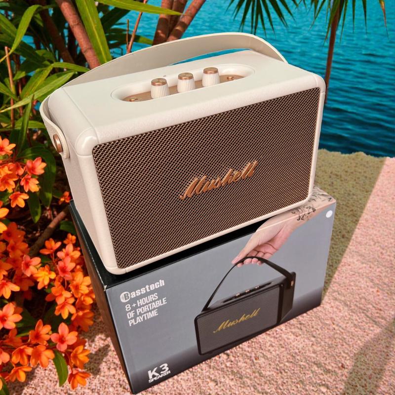Loa Bluetooth Mushell K3 nhỏ gọn công suất 25W chỉnh bass treble thủ công tùy ý có cổng Aux kết nối Bluetooth khe cắm usb